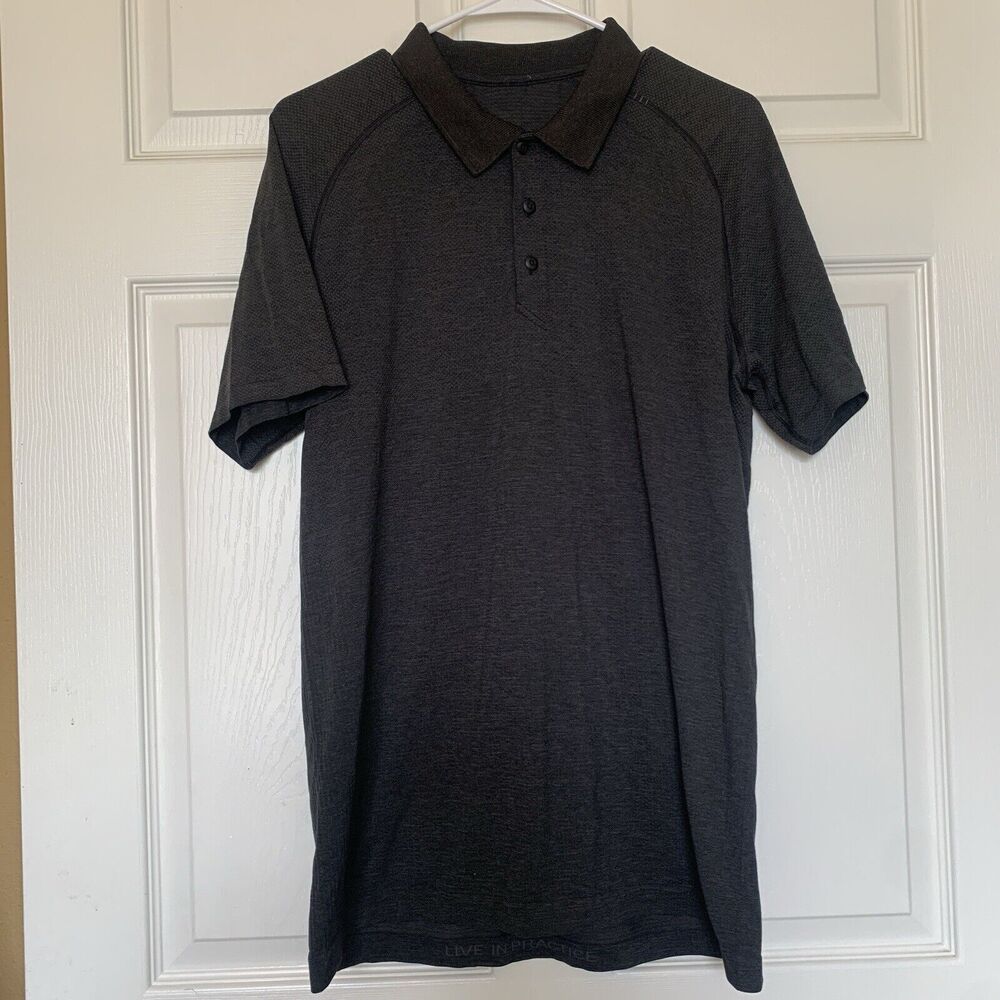 Lululemon Men's Short Sleeve Metal Vent tech Polo Shirt large